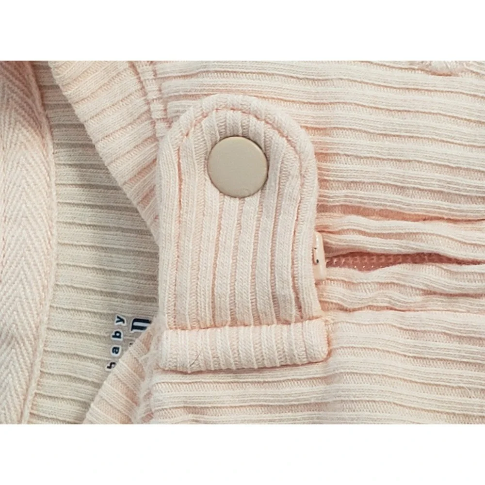 Baby‎ Gap Peach Ribbed Knit Two-Way Zip Footed Sleeper Romper 0-3 Months